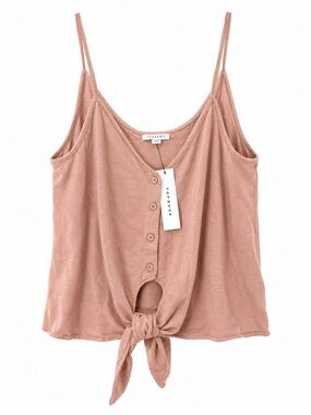 NWT- Topshop Blush Tie-Front Button Cami Top US size 8